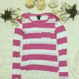 Striped pink and white long sleeve